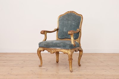 Lot 514 - A giltwood armchair