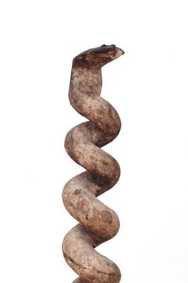 Lot 58 - A tribal carved softwood figure of a snake