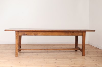 Lot 642 - A large oak farmhouse refectory table