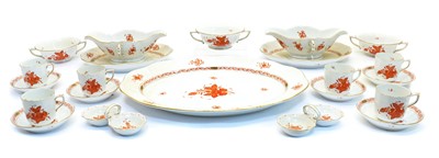 Lot 168 - A Herend porcelain 'Chinese Bouquet Rust' pattern dinner service