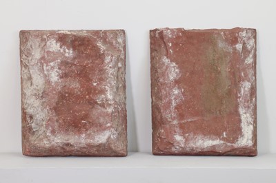 Lot 93 - A pair of Mughal carved red sandstone panels