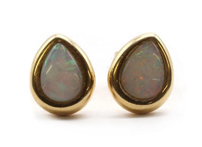 Lot 320 - A pair of gold opal stud earrings