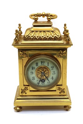 Lot 292 - A brass carriage timepiece