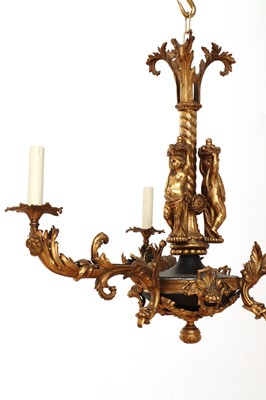 Lot 197 - A Napoleon III-style gilt and patinated metal chandelier