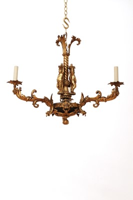 Lot 197 - A Napoleon III-style gilt and patinated metal chandelier