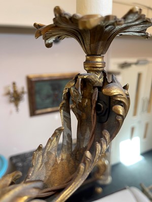 Lot 197 - A Napoleon III-style gilt and patinated metal chandelier