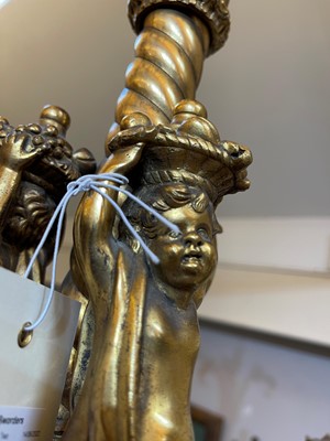 Lot 197 - A Napoleon III-style gilt and patinated metal chandelier