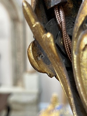 Lot 197 - A Napoleon III-style gilt and patinated metal chandelier