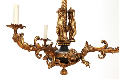 Lot 197 - A Napoleon III-style gilt and patinated metal chandelier