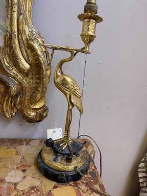 Lot 5 - A pair of gilt and patinated bronze table lamps