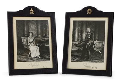 Lot 308 - A pair of signed photographs of HM Queen Elizabeth and HRH Prince Philip, The Duke of Edinburgh