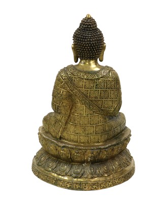 Lot 98 - A Chinese brass Buddha