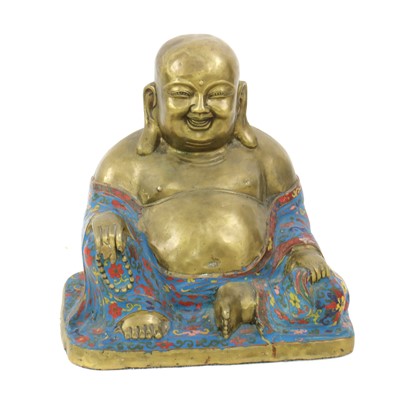 Lot 99 - A Chinese cloisonné Budai