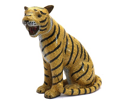 Lot 67 - A Chinese cloisonné tiger