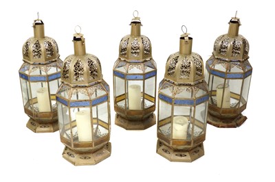 Lot 365 - A set of five Middle Eastern lanterns