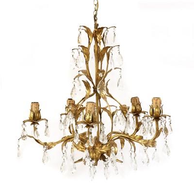 Lot 366 - A gilt metal chandelier