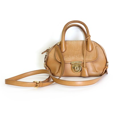 Lot 1471 - Salvatore Ferragamo tan leather Fiamma bag