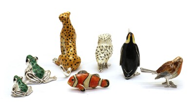 Lot 34 - A collection of six modern silver and enamelled animals
