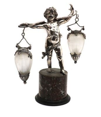 Lot 40A - A silver-plated putto
