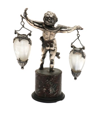 Lot 40 - A silver-plated putto