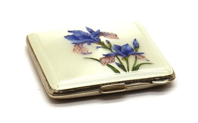 Lot 37 - A silver and enamelled compact