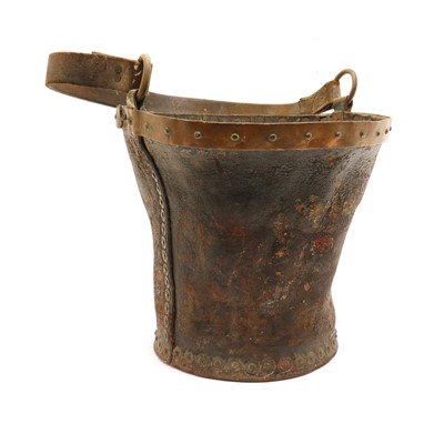 Lot 335 - A painted leather fire bucket