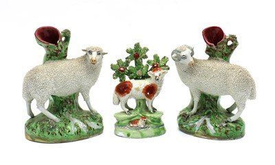 Lot 181 - A pair of Staffordshire spill vases