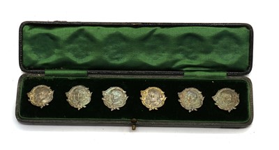 Lot 6 - A set of six continental 'Art Nouveau' silver buttons