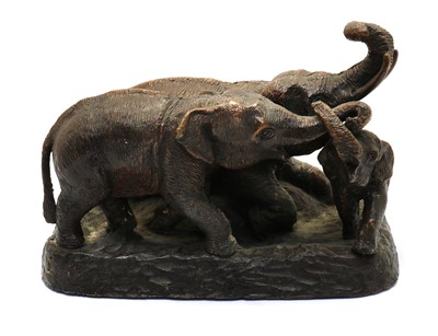 Lot 257 - A bronze figure group