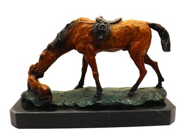Lot 223 - A cold painted bronze figure group