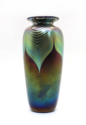 Lot 196 - An iridescent glass vase