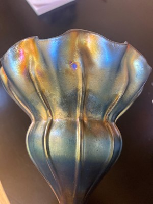 Lot 2 - A Tiffany Favrile iridescent glass vase