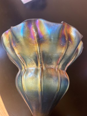 Lot 2 - A Tiffany Favrile iridescent glass vase