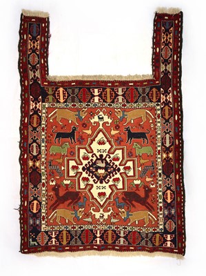 Lot 378 - A Caucasian Soumak horse saddle blanket