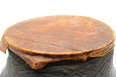 Lot 182 - A taxidermy African elephant footstool
