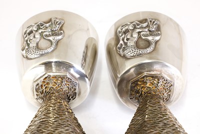 Lot 178 - A pair of silver-gilt Ely Cathedral commemorative goblets