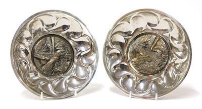 Lot 177 - A pair of silver-gilt Royal National Lifeboat Institution commemorative dishes