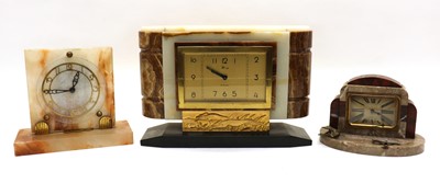 Lot 240 - An Art Deco onyx mantel clock