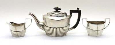 Lot 2 - A Victorian silver three-piece tea service