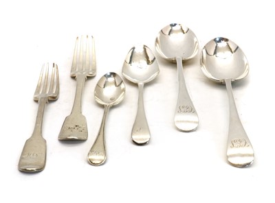 Lot 15A - A collection of George III and later silver flatware