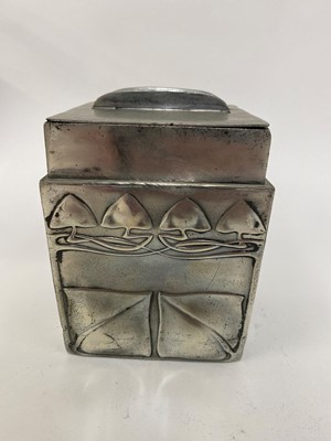 Lot 45 - A Liberty Tudric tea caddy or biscuit box