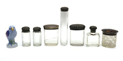 Lot 41 - A collection of silver and cut glass dressing table jars
