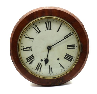 Lot 242 - A 19th century mahogany veneered wall clock