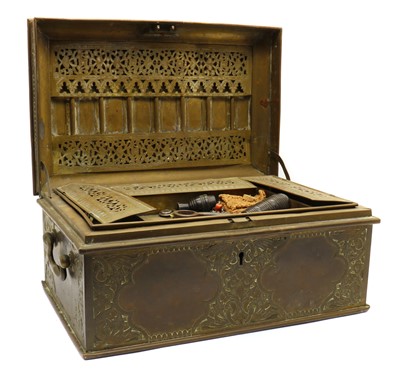 Lot 204 - A North African copper casket