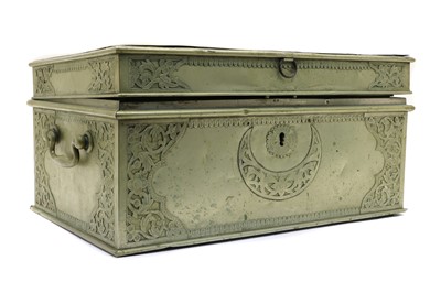 Lot 205 - A North African nickel casket