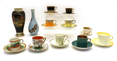 Lot 195 - A collection of ten coffee cups and saucers