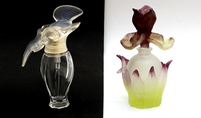 Lot 217 - Two glass scent bottles and covers