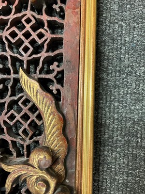 Lot 117 - A pair of Chinese gilt lacquered wood panels