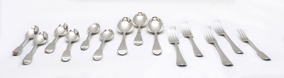 Lot 14 - A collection of George III and later silver flatware