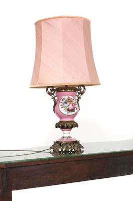 Lot 185A - A gilt bronze mounted porcelain table lamp